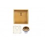 Brushed Gold Stainless Steel Handmade Top/Undermount Single Bowl Kitchen Sink 440*440*205mm